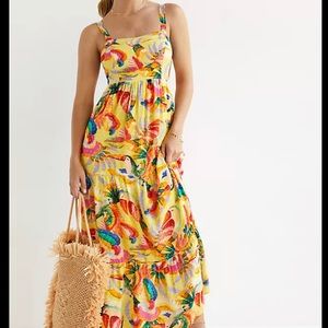 NWT Farm Rio Anthro Textured Tropical Maxi SzM